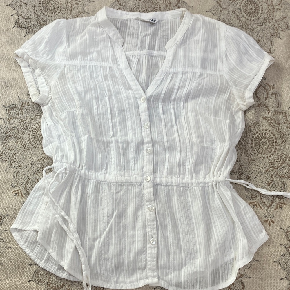 Romantic White Cotton pintuck blouse